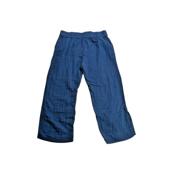 Pact Organic Cotton Women's Size XL Gauze Wide Leg Cropped Pants Blue - Coastal - Picture 4 of 10